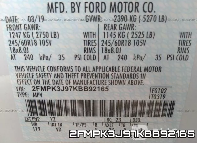2FMPK3J97KBB92165 фото 10