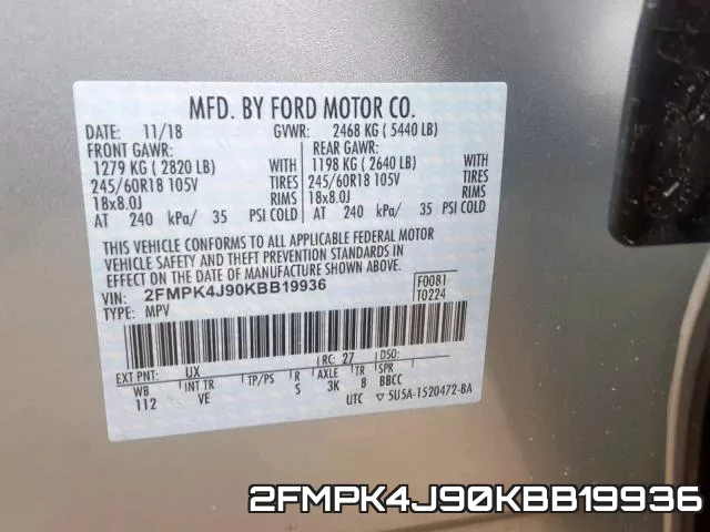 2FMPK4J90KBB19936 фото 2