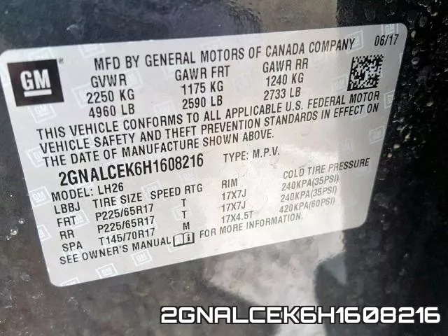 2GNALCEK6H1608216 фото 2