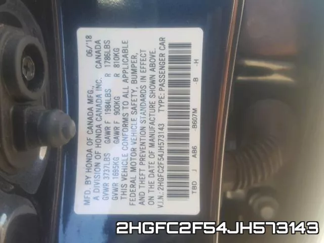 2HGFC2F54JH573143 фото 2