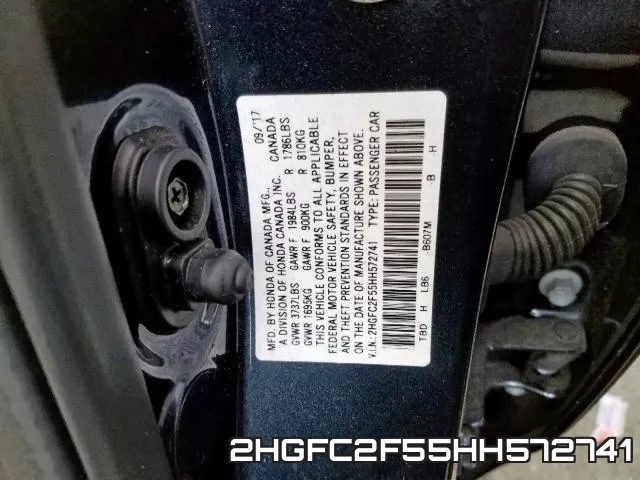 2HGFC2F55HH572741 фото 2