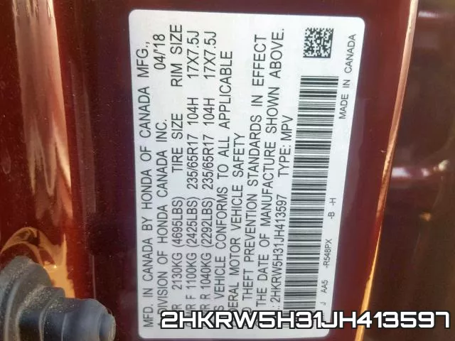 2HKRW5H31JH413597 фото 2
