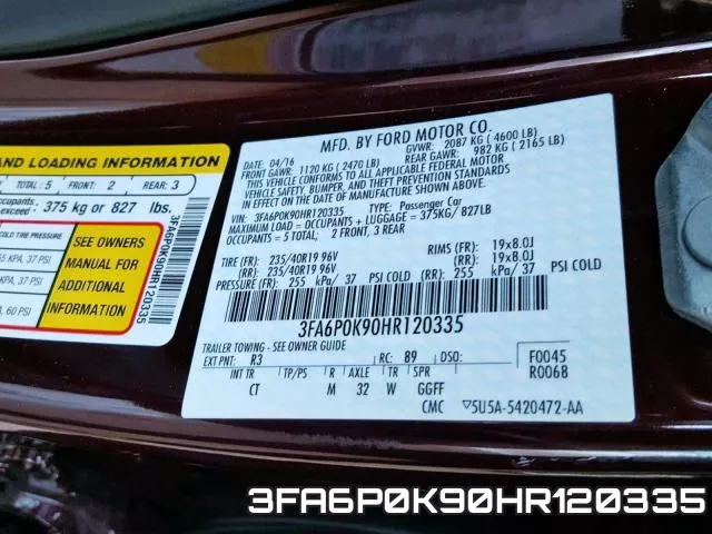 3FA6P0K90HR120335 фото 2