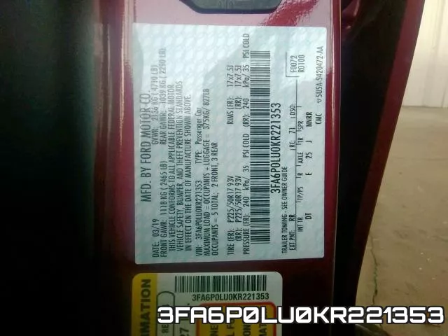 3FA6P0LU0KR221353 фото 2