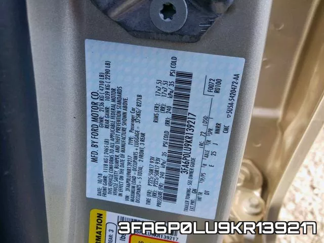 3FA6P0LU9KR139217 фото 2