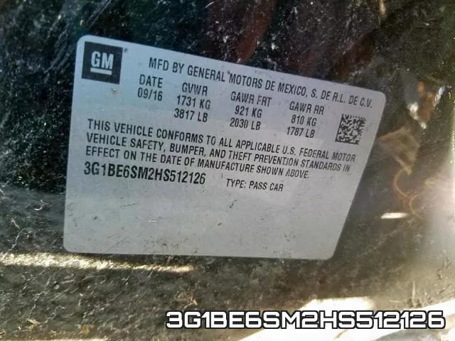 3G1BE6SM2HS512126 фото 2