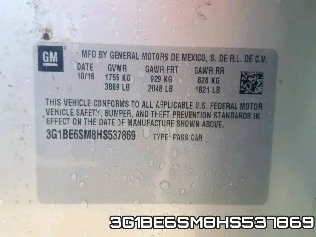 3G1BE6SM8HS537869 фото 2