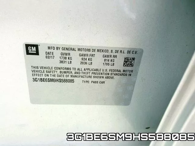 3G1BE6SM9HS588085 фото 2