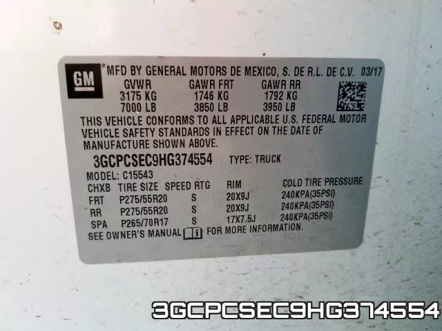 3GCPCSEC9HG374554 фото 2