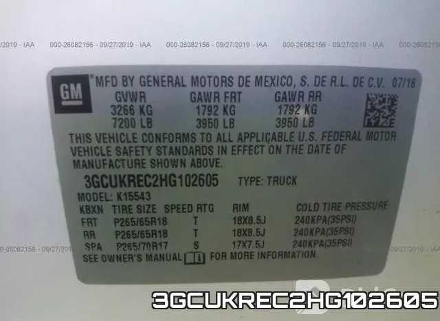 3GCUKREC2HG102605 фото 10