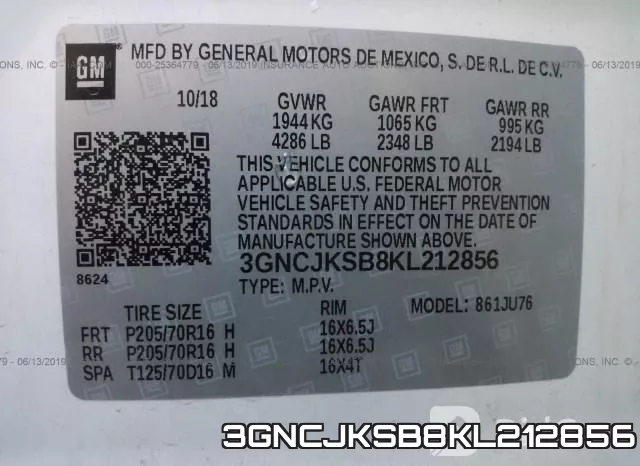 3GNCJKSB8KL212856 фото 10