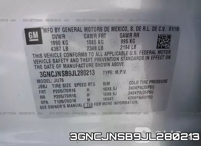 3GNCJNSB9JL280213 фото 10