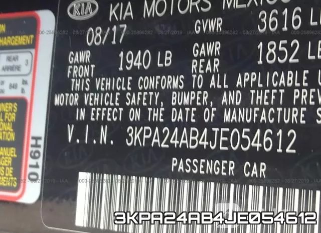 3KPA24AB4JE054612 фото 10