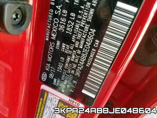 3KPA24AB8JE048604 фото 2