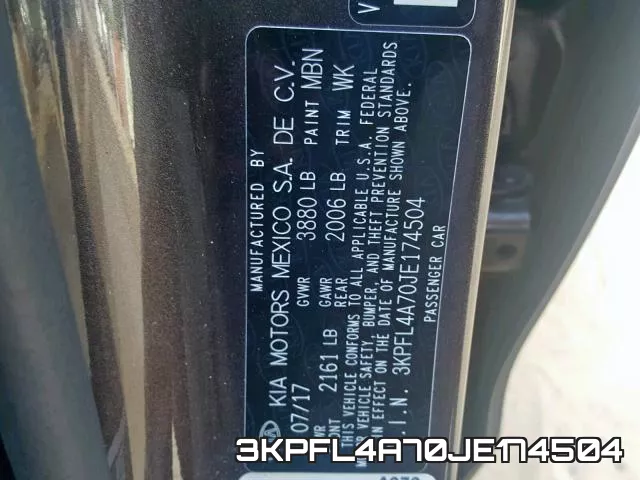 3KPFL4A70JE174504 фото 2