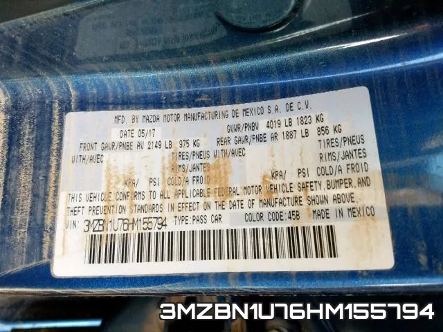 3MZBN1U76HM155794 фото 2