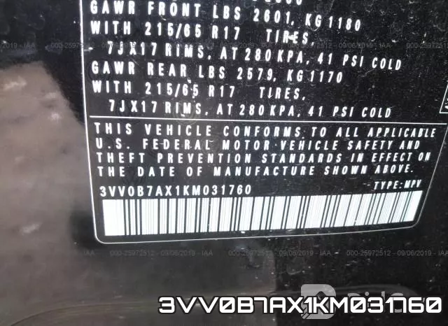 3VV0B7AX1KM031760 фото 10