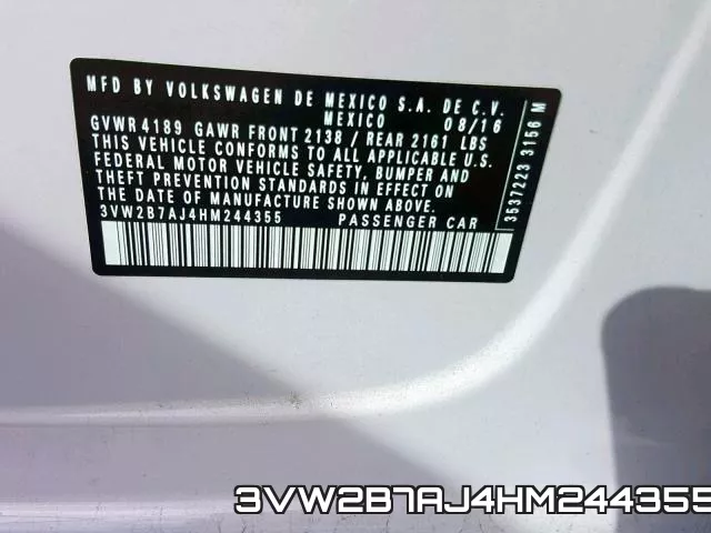 3VW2B7AJ4HM244355 фото 2