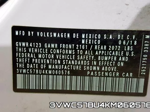 3VWC57BU4KM060576 фото 2