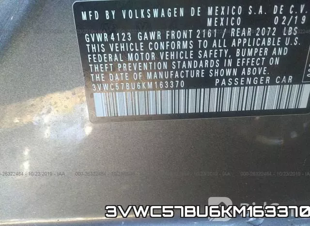 3VWC57BU6KM163370 фото 10