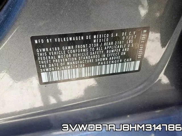 3VWDB7AJ8HM314786 фото 2