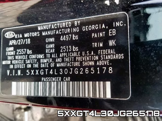 5XXGT4L30JG265178 фото 2
