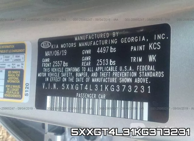5XXGT4L31KG373231 фото 10