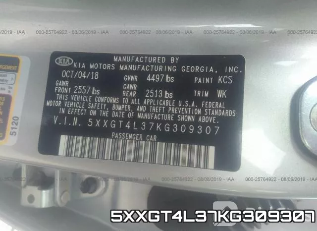 5XXGT4L37KG309307 фото 10