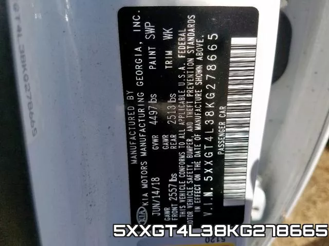 5XXGT4L38KG278665 фото 2
