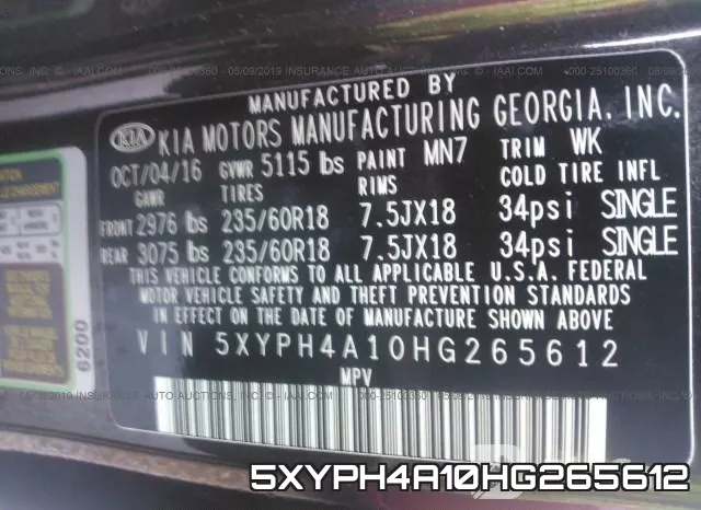 5XYPH4A10HG265612 фото 10