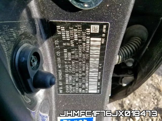 JHMFC1F76JX018473 фото 2