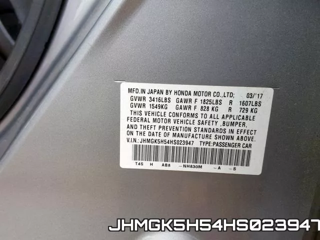 JHMGK5H54HS023947 фото 2