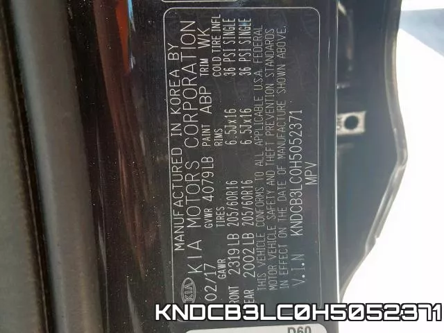 KNDCB3LC0H5052371 фото 2