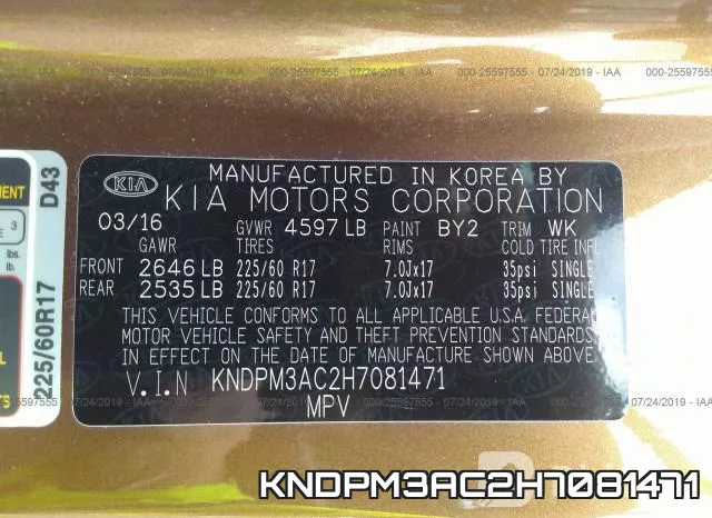 KNDPM3AC2H7081471 фото 10