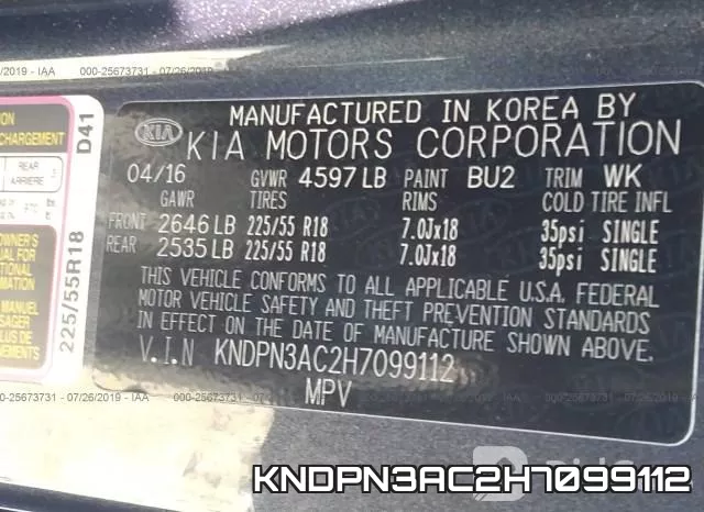 KNDPN3AC2H7099112 фото 10