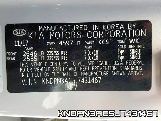 KNDPN3AC5J7431467 фото 2