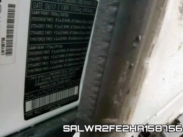 SALWR2FE2HA158756 фото 2