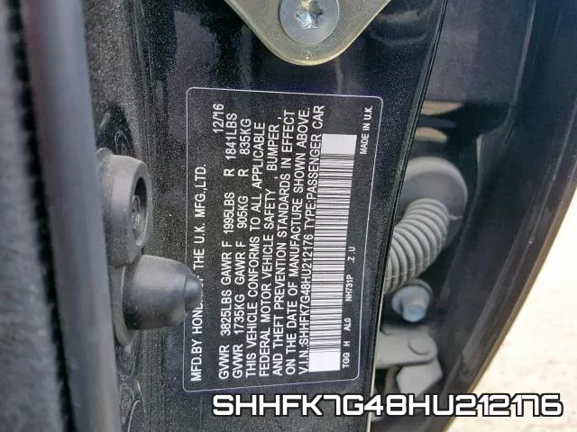SHHFK7G48HU212176 фото 2