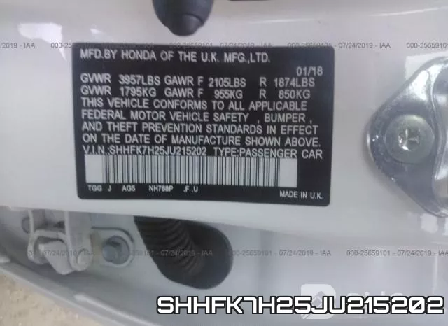 SHHFK7H25JU215202 фото 10