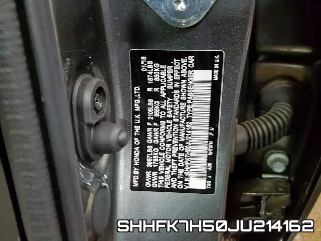 SHHFK7H50JU214162 фото 2