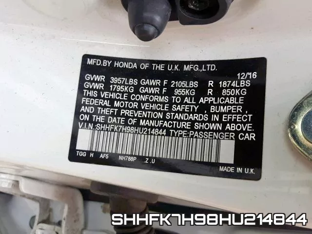 SHHFK7H98HU214844 фото 2