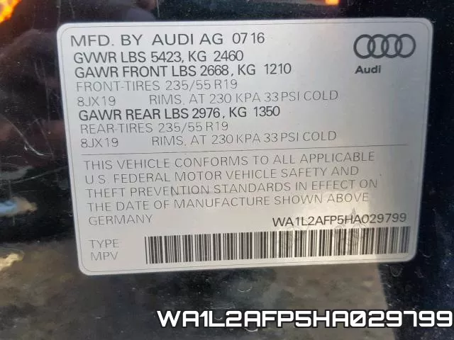 WA1L2AFP5HA029799 фото 2