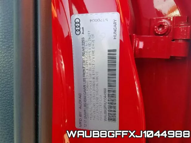 WAUB8GFFXJ1044988 фото 2