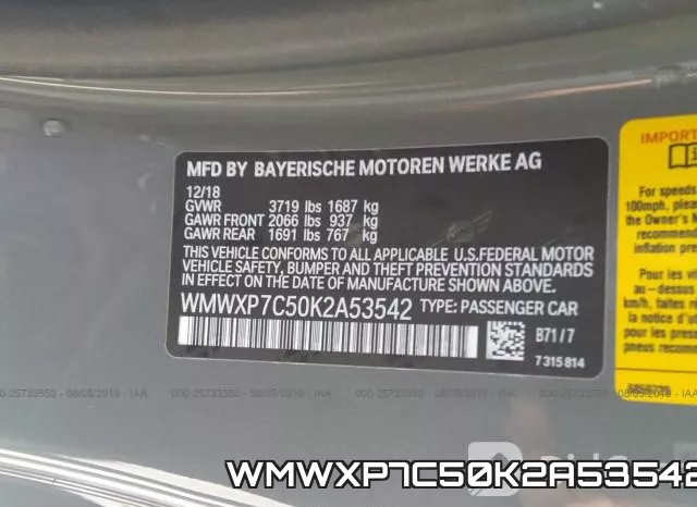 WMWXP7C50K2A53542 фото 10