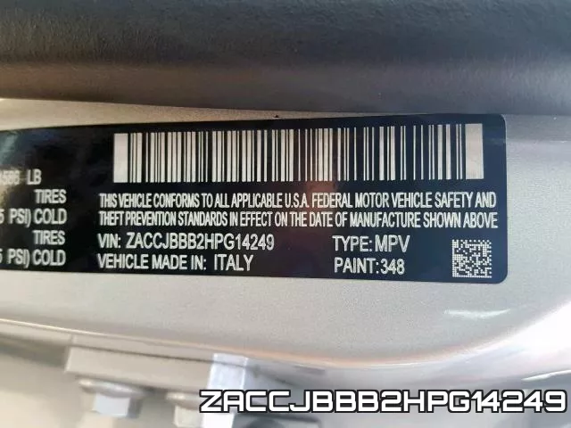 ZACCJBBB2HPG14249 фото 2