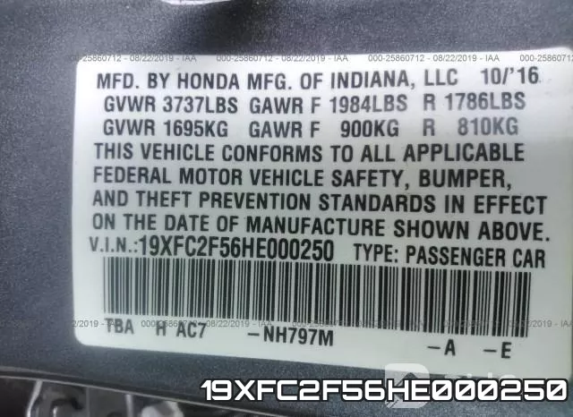 19XFC2F56HE000250 фото 10