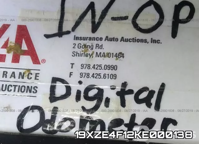 19XZE4F12KE000138 фото 8
