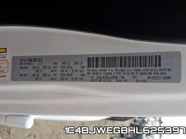 1C4BJWEG8HL625397 фото 2