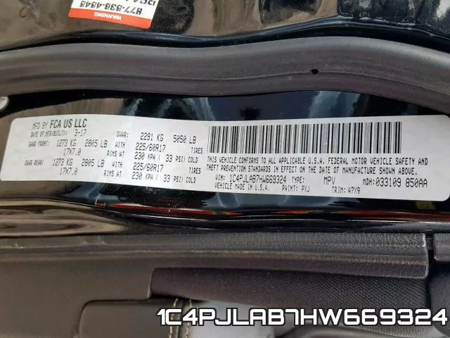 1C4PJLAB7HW669324 фото 2