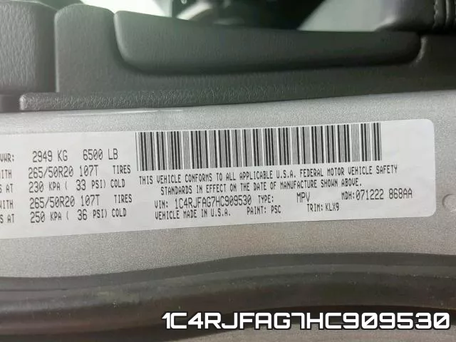 1C4RJFAG7HC909530 фото 2